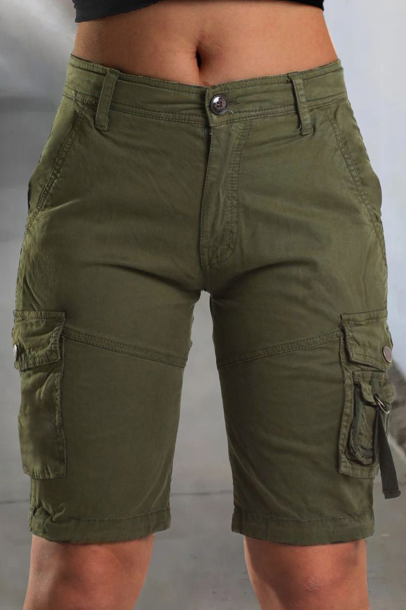 Stacy's™ Cargo Shorts met middellange taille