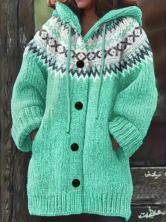 Kylara™ | Women'S Cardigan with Geometric Pattern