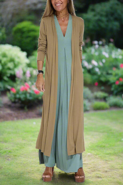 Kenzie™ | Luxurious Long Dress with Matching Cardigan